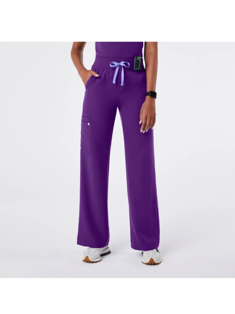 Figs Scrubs - Digital Grape High Waisted Isabel Wide Leg in Petite Small 🍇💜